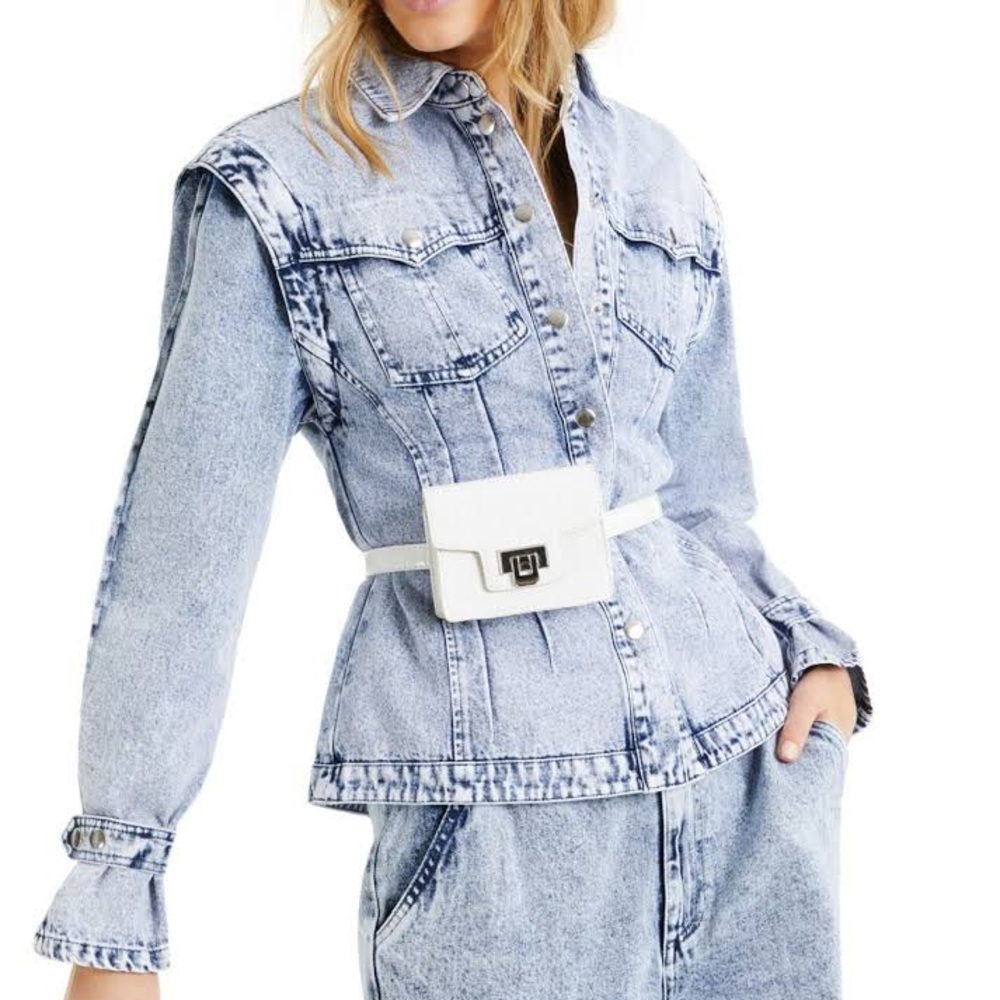 NY SALE 💓 CULPOS X INC Jean Jacket, in Acid Wash, Created for Macy's, Size M